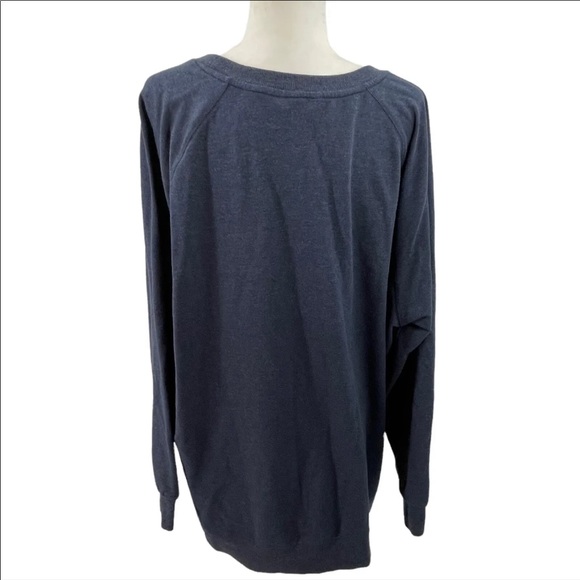 Wildfox Oversized Embroidered Good Vibes Sweatshirt Blue Pullover Women's XL - Picture 7 of 9